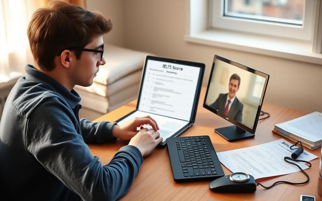 Student preparing for an IELTS speaking exam